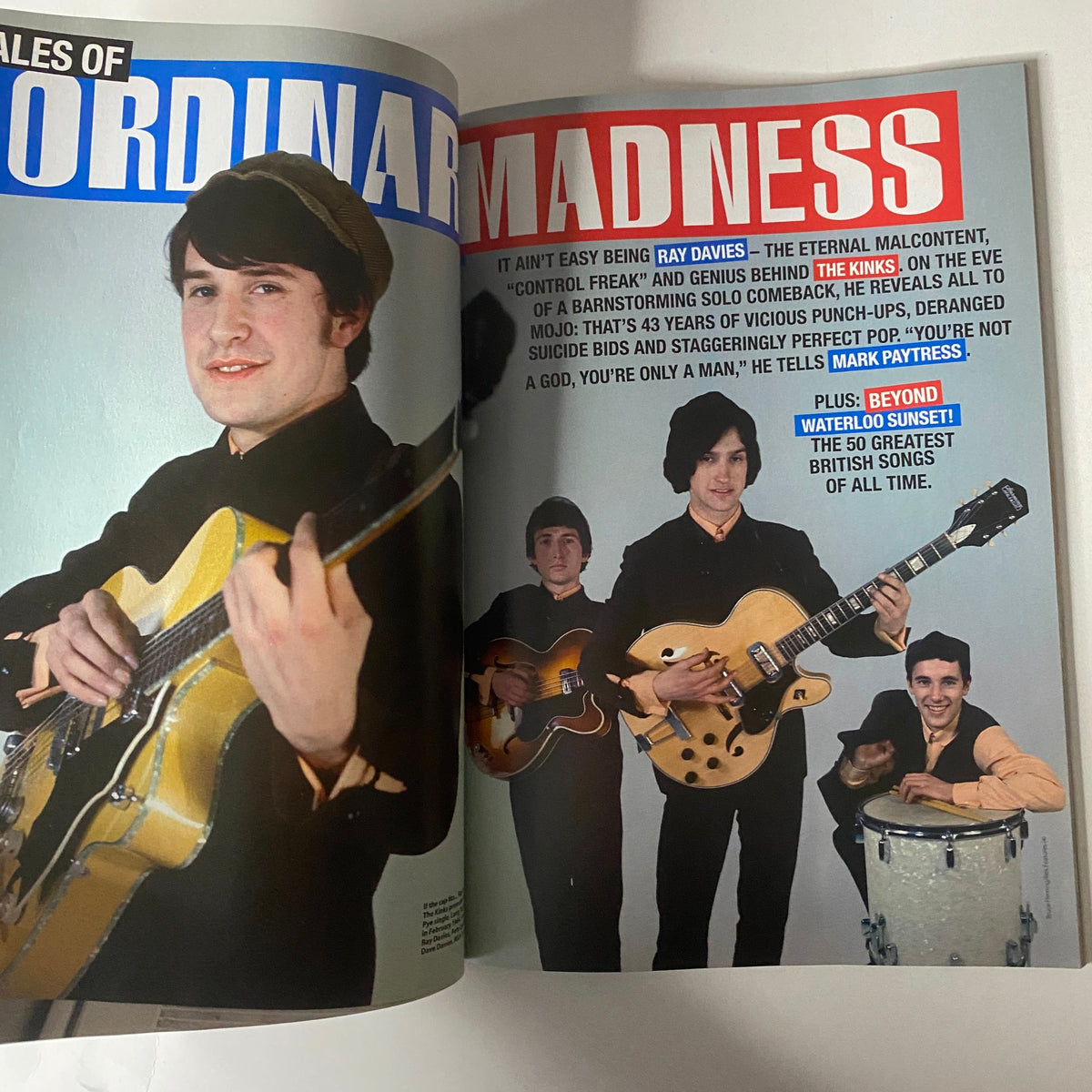 Inside spread of Mojo Music Magazine March 2006 featuring Ray Davies of The Kinks discussing his creative process and musical influence.