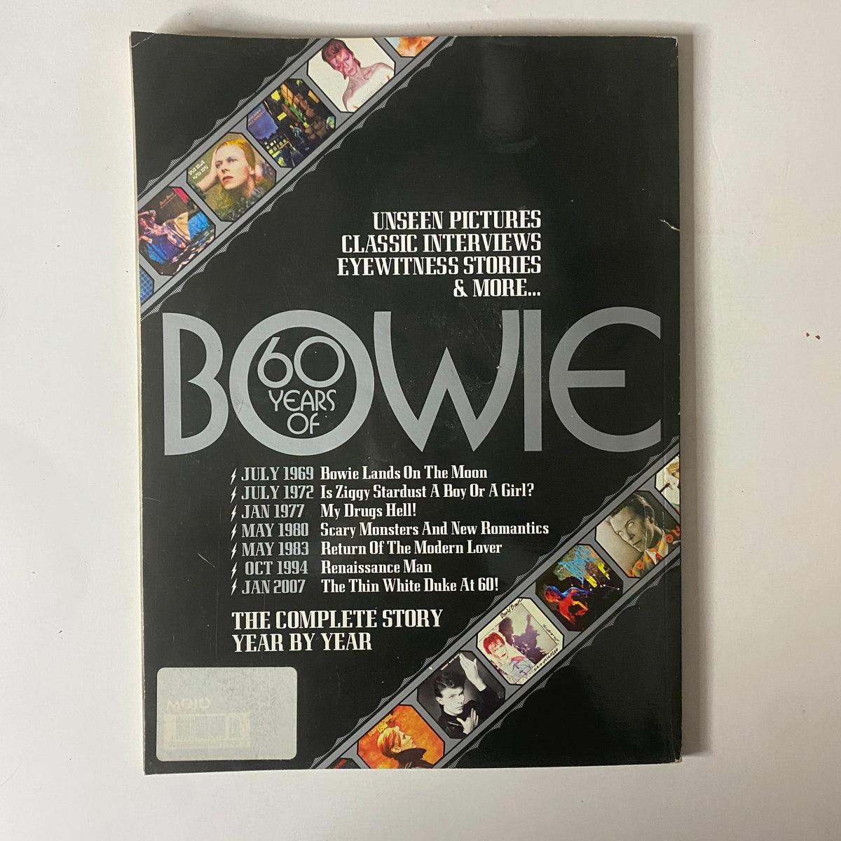 Mojo Classic Magazine 2007 David Bowie Cover presenting a cover page promoting a retrospective on David Bowie's 60-year career with key highlights and images from his life. No CD included, in very good condition.