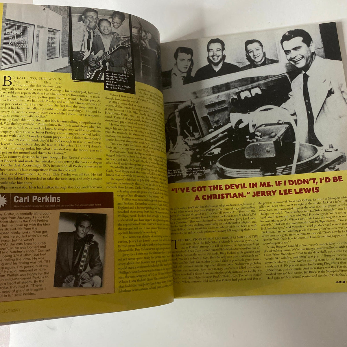 Additional feature page from Mojo Collections Magazine Spring 2001, highlighting Jerry Lee Lewis's contributions to music. A deep dive into the legacy of rock icons.