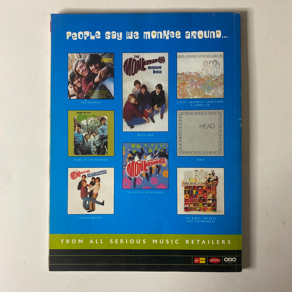 Mojo Collections Magazine Spring 2001 featuring Pink Floyd and Gilmour on Syd cover, displayed with imagery of various Monkees album covers, highlighting vintage music memorabilia. Very Good condition, includes reference to combined shipping and protective covering.
