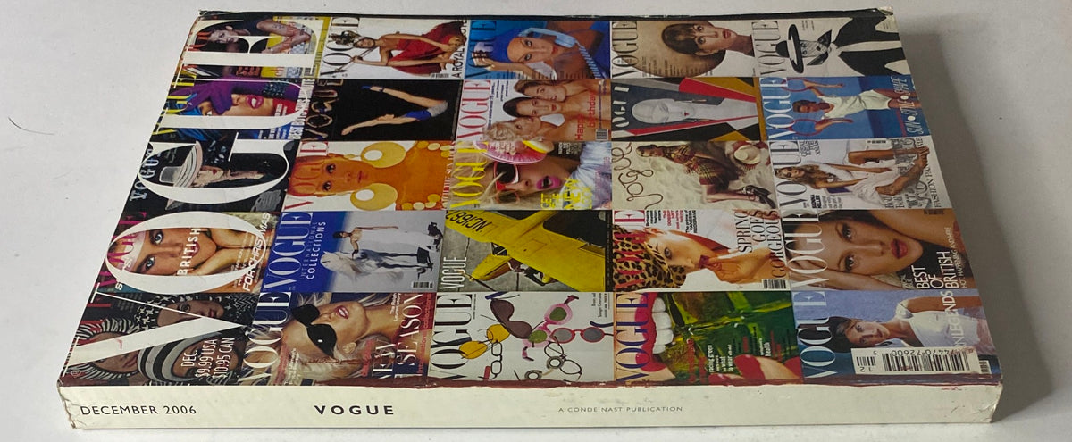 Cover of Vogue British Magazine December 2006 featuring a collage of iconic Vogue covers, reflecting the International Collections theme.