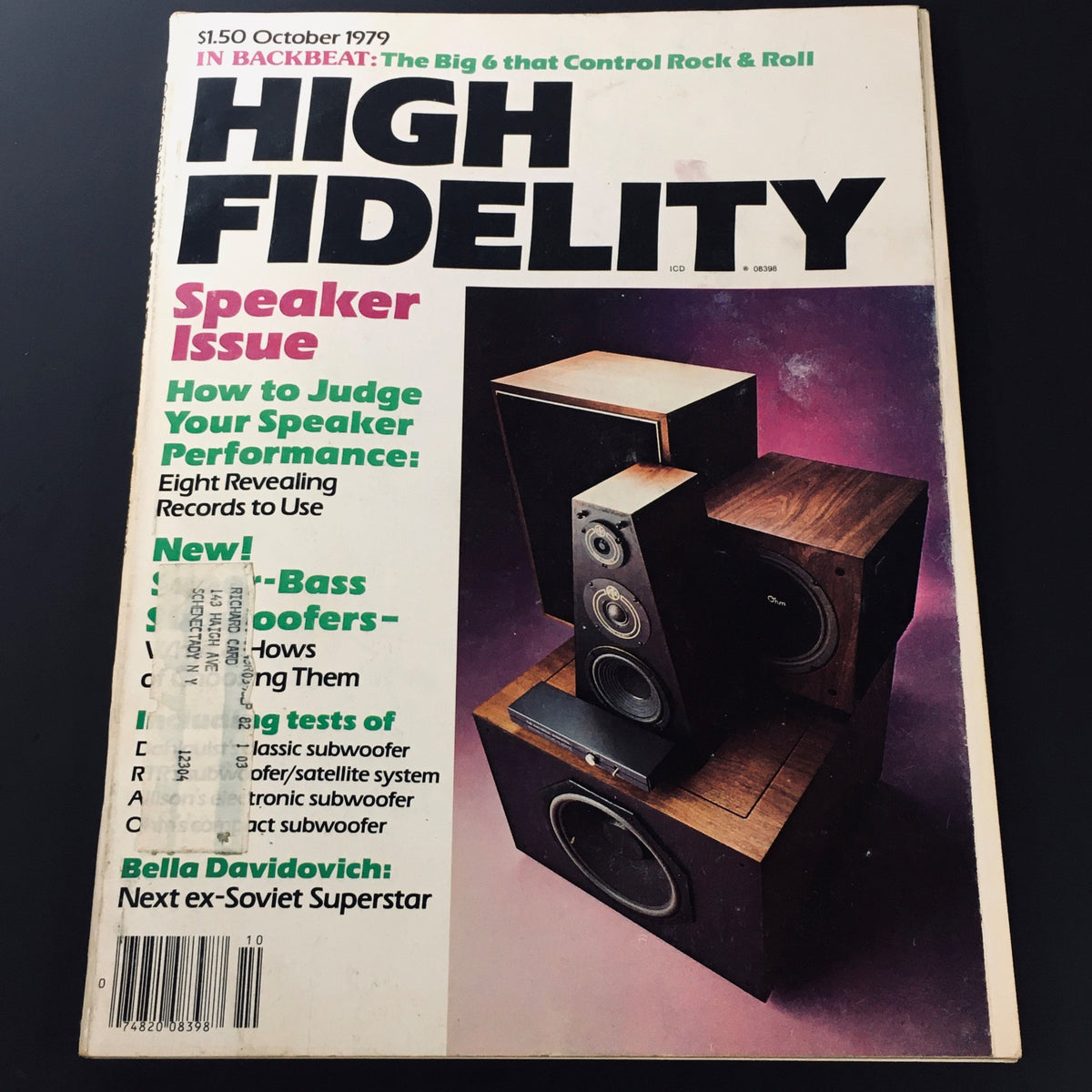 Cover of VTG High Fidelity Magazine from October 1979, featuring the Speaker Issue, showcasing audio speakers, and highlighting the article 'How to Judge Your Speaker Performance: Eight Revealing Records to Use'.