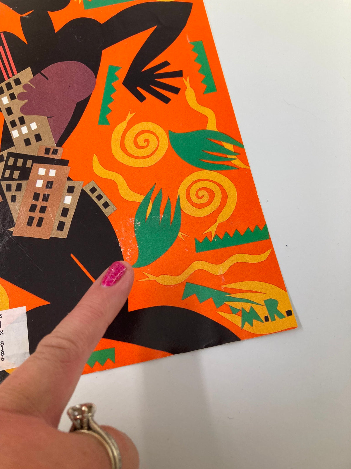 Detailed close-up of the 'Helter Swelter' cover art by Michael Roberts from The New Yorker August 5, 1996, showcasing vibrant colors and unique design elements.