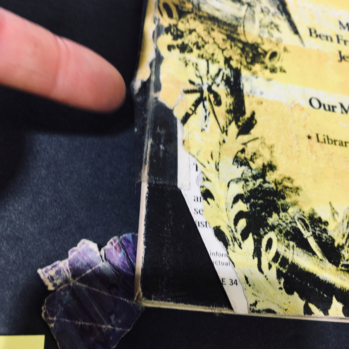 Close-up view of the damaged corner of High Fidelity Magazine July 1976, highlighting signs of wear on the cover.