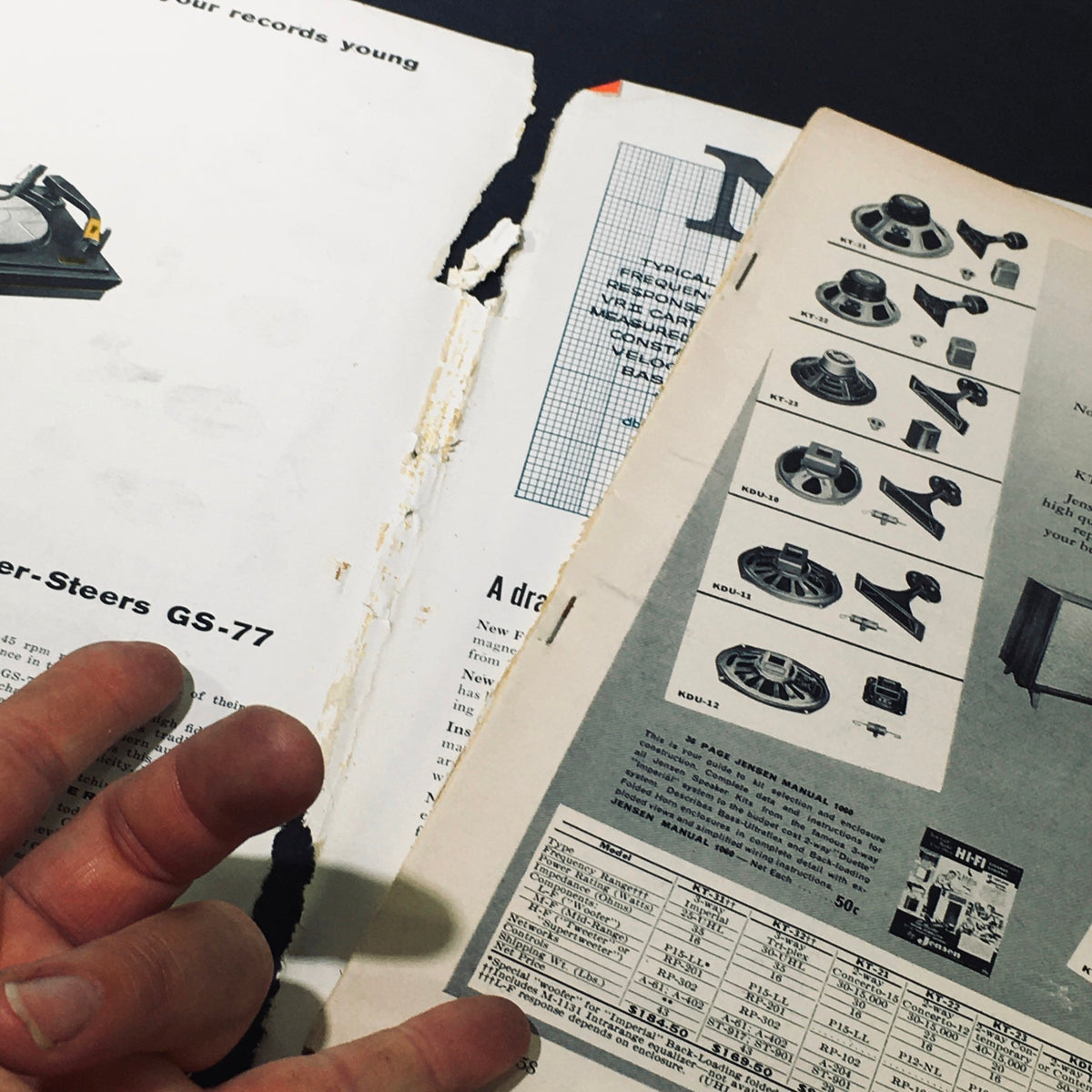 VTG High Fidelity Magazine March 1960 showing vintage pages, advertisements, and handwritten notes, reflecting the magazine's condition and historical significance.