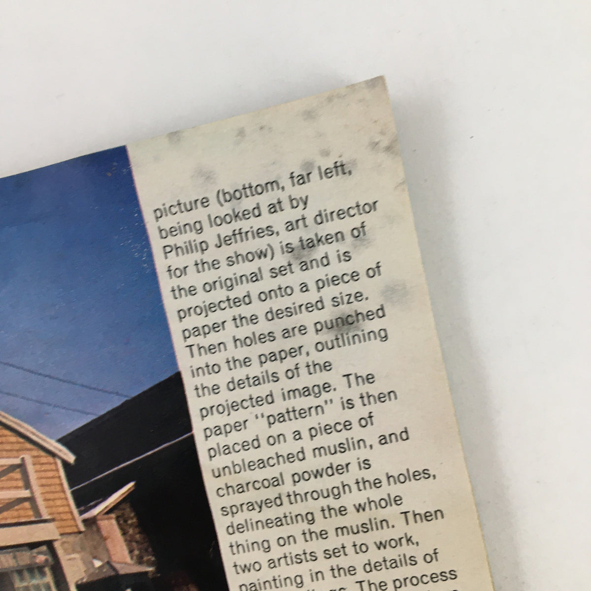 An excerpt from an article in TV Guide Magazine June 22, 1968 discussing set design techniques for television shows.