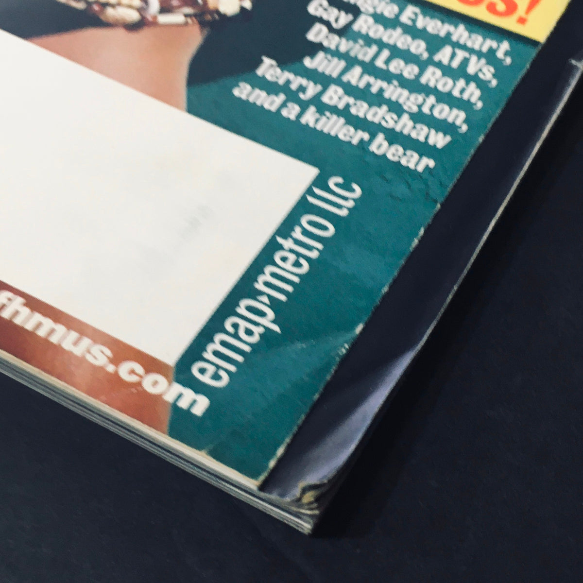 Side view of FHM Magazine September 2002, displaying the trademark branding and additional promotional content, including references to featured articles inside the magazine.