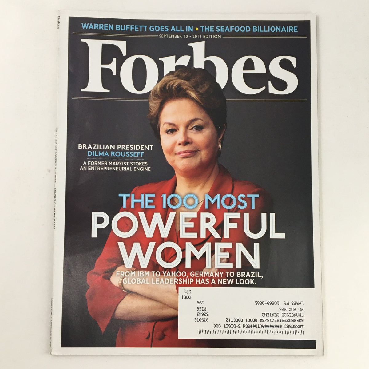 Forbes Magazine September 30 2012 featuring Brazilian President Dilma Rousseff on the cover, highlighting the theme of powerful women in global leadership.
