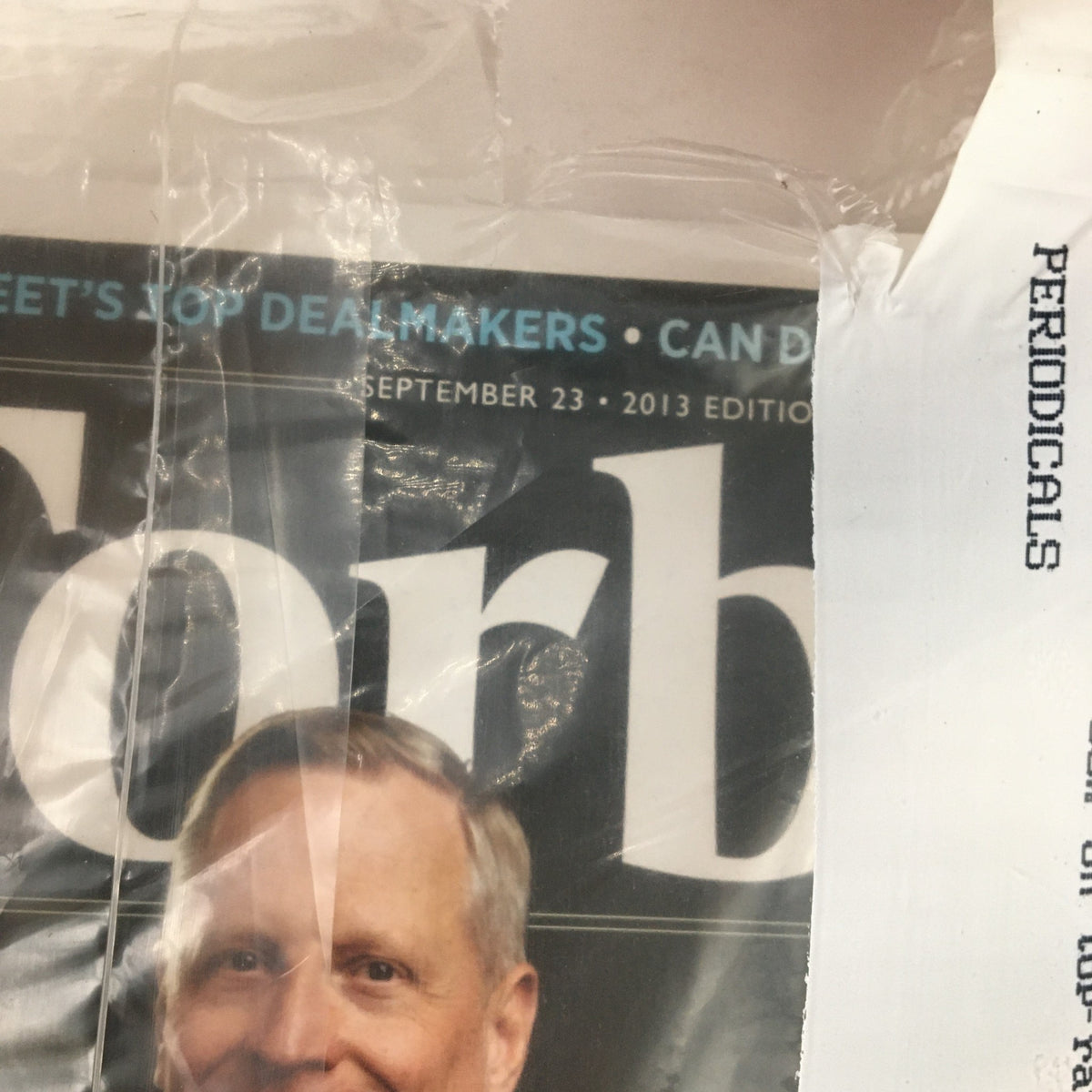 Close-up of Forbes Magazine September 23 2013 cover featuring Ross Perot Jr., emphasizing the magazine's focus on innovation and economic trends.