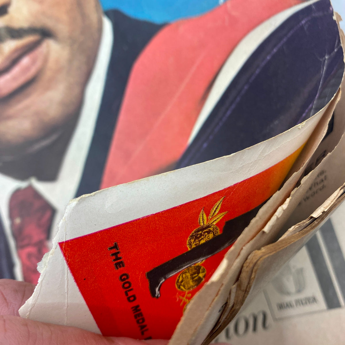 Detailed view of the interior pages of the Vintage Ebony Magazine November 1962 Vol 18 No. 1, showcasing a visible advertisement alongside Martin Luther King Jr.