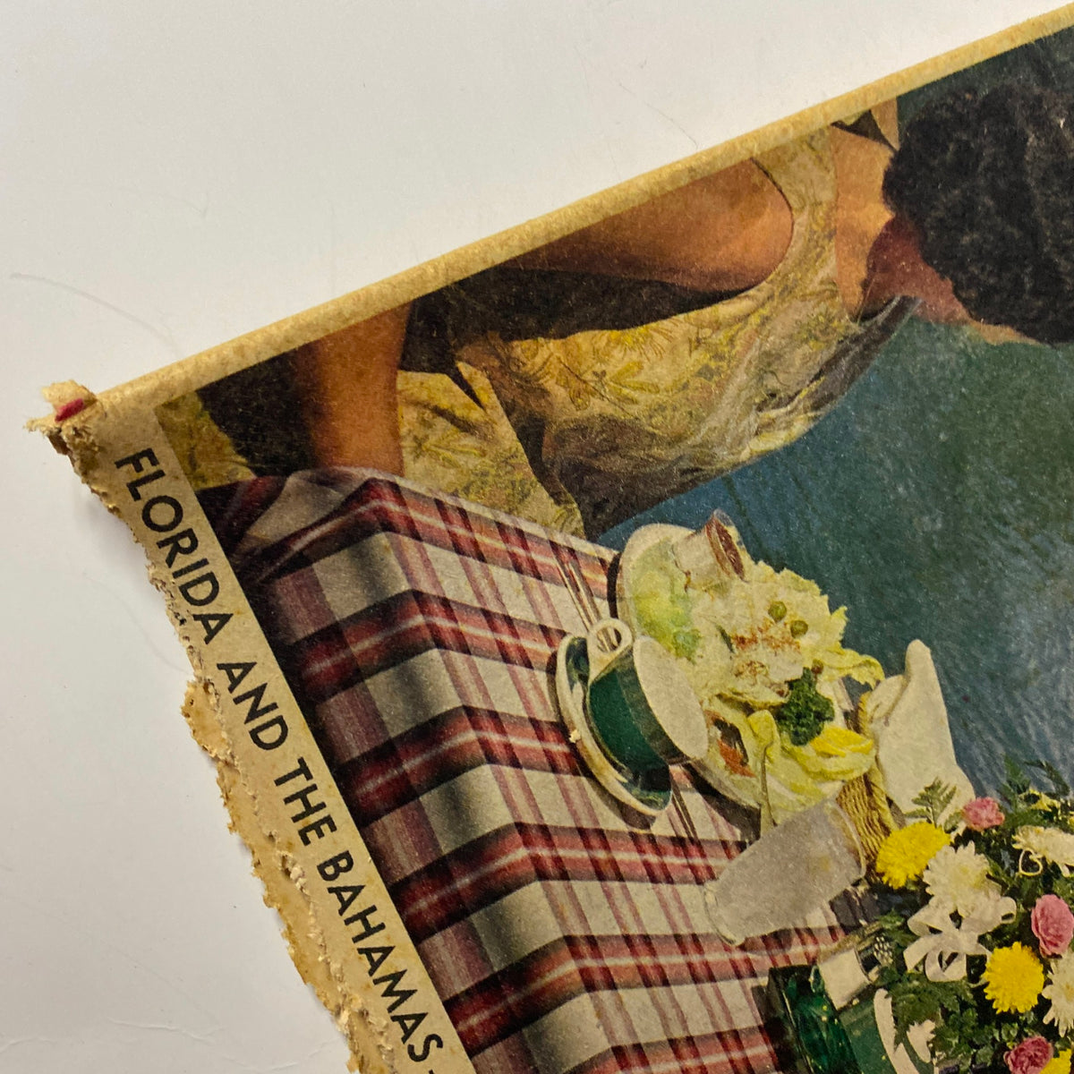 Cover image of Sunday Newark News Magazine May 22, 1966 showcasing a picturesque dining setting with 'Florida and The Bahamas' text, representing mid-1960s culture.