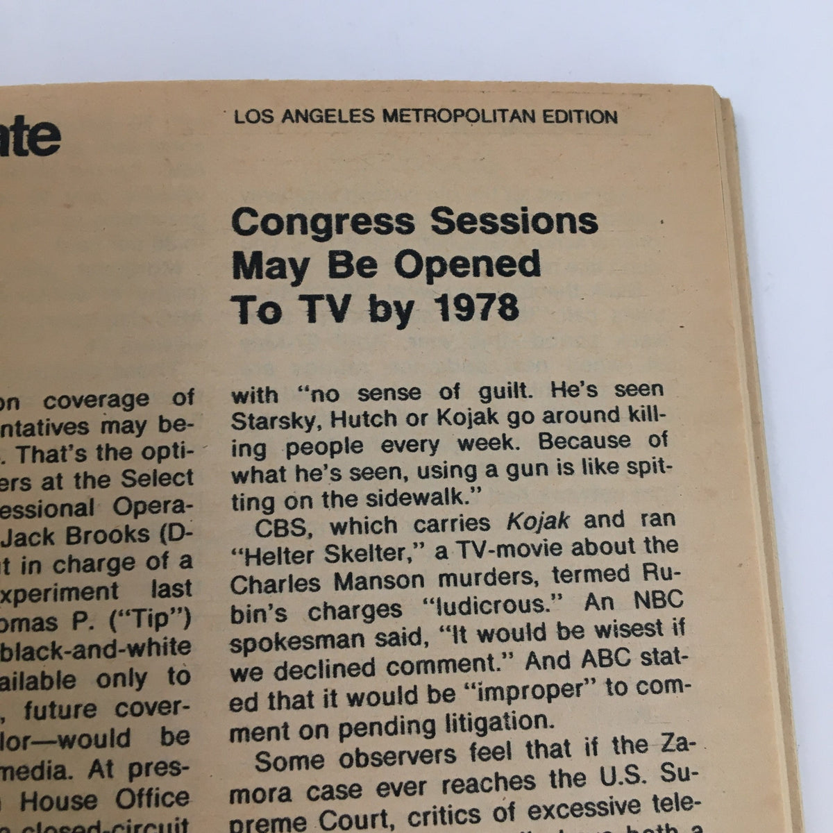 Another inside page of TV Guide Magazine September 3, 1977 discussing Congress sessions potentially opening to TV by 1978, relevant to television events of the era.