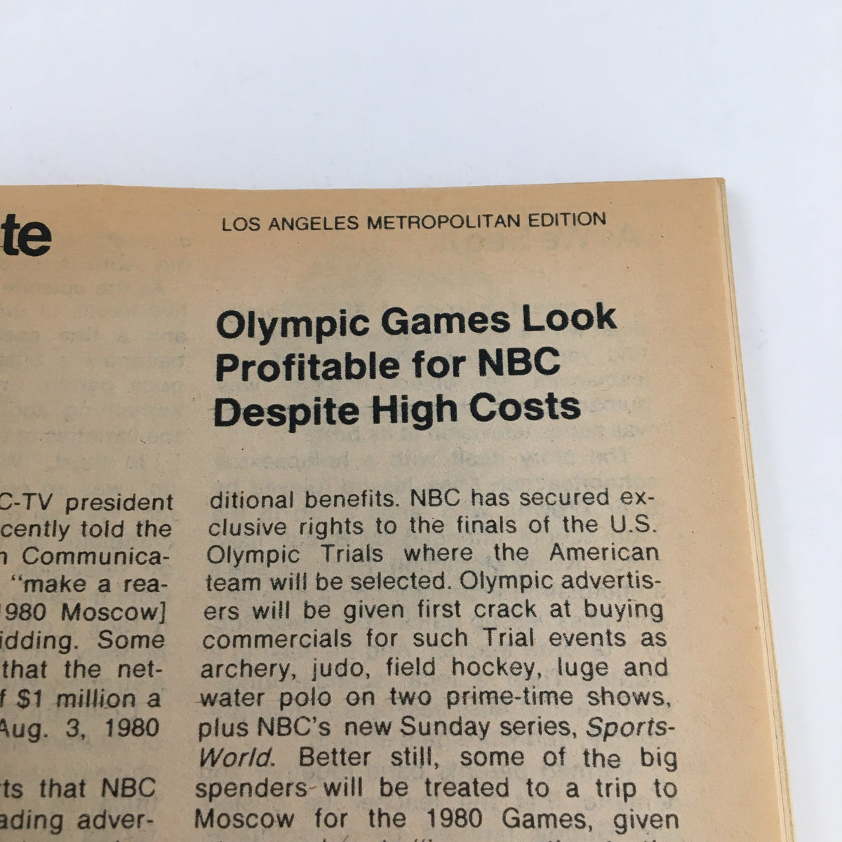 Article page from TV Guide Magazine, December 17, 1977, discussing the profitability of the Olympic Games for NBC, reflecting the television landscape of the late 70s.