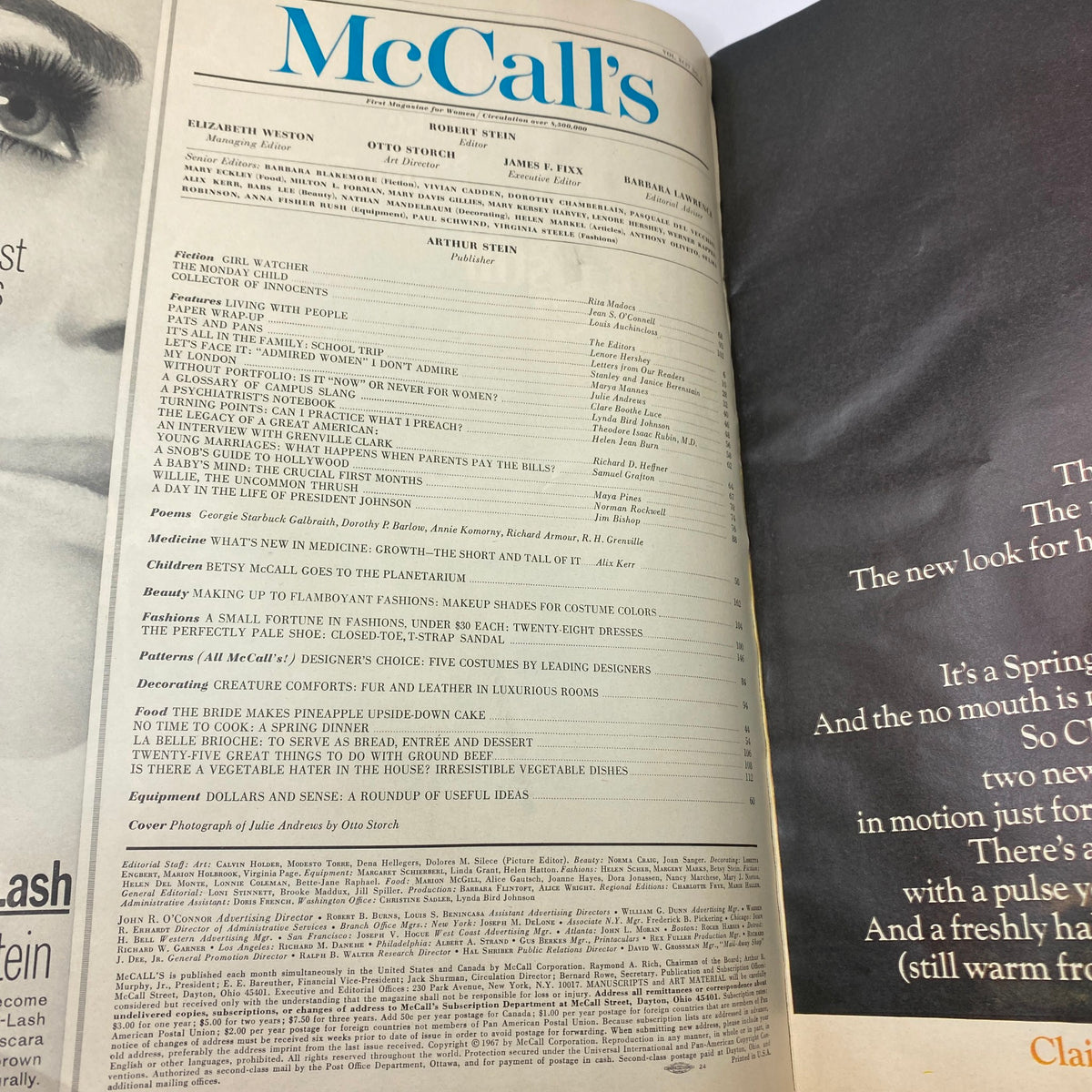 Vintage McCall's Magazine April 1967 Julie Andrews and Lyndon B. Johnson