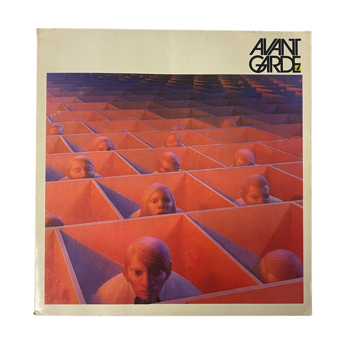 Avant Garde Magazine March 1969, Issue No. 4 cover featuring a surreal visual with human figures in geometric shapes.