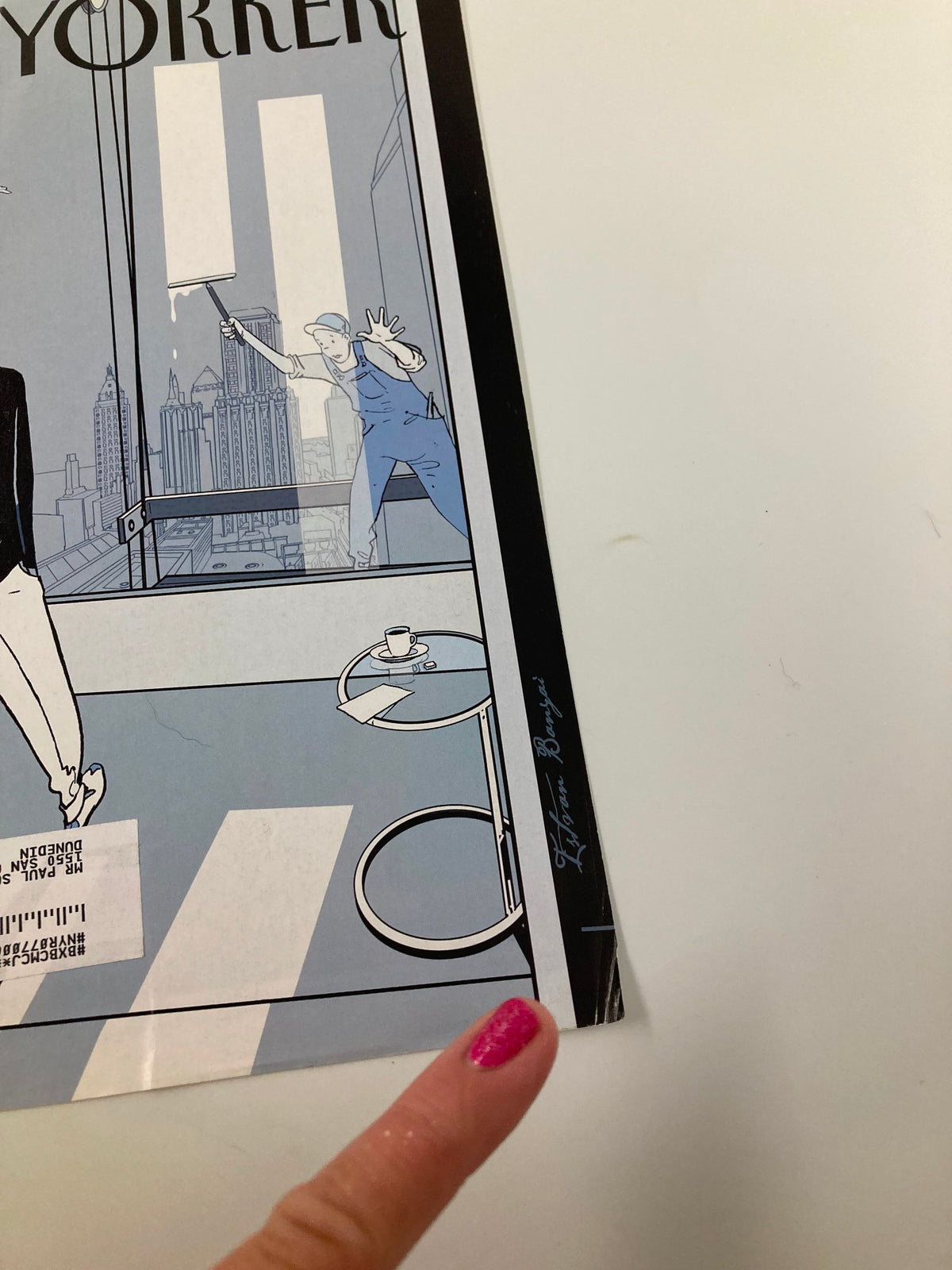Detailed view of the COVER ONLY The New Yorker September 13, 2004 featuring the illustration 'Deja Vu' by Istvan Banyai, showcasing the artwork and visible creases, highlighting its vintage charm.