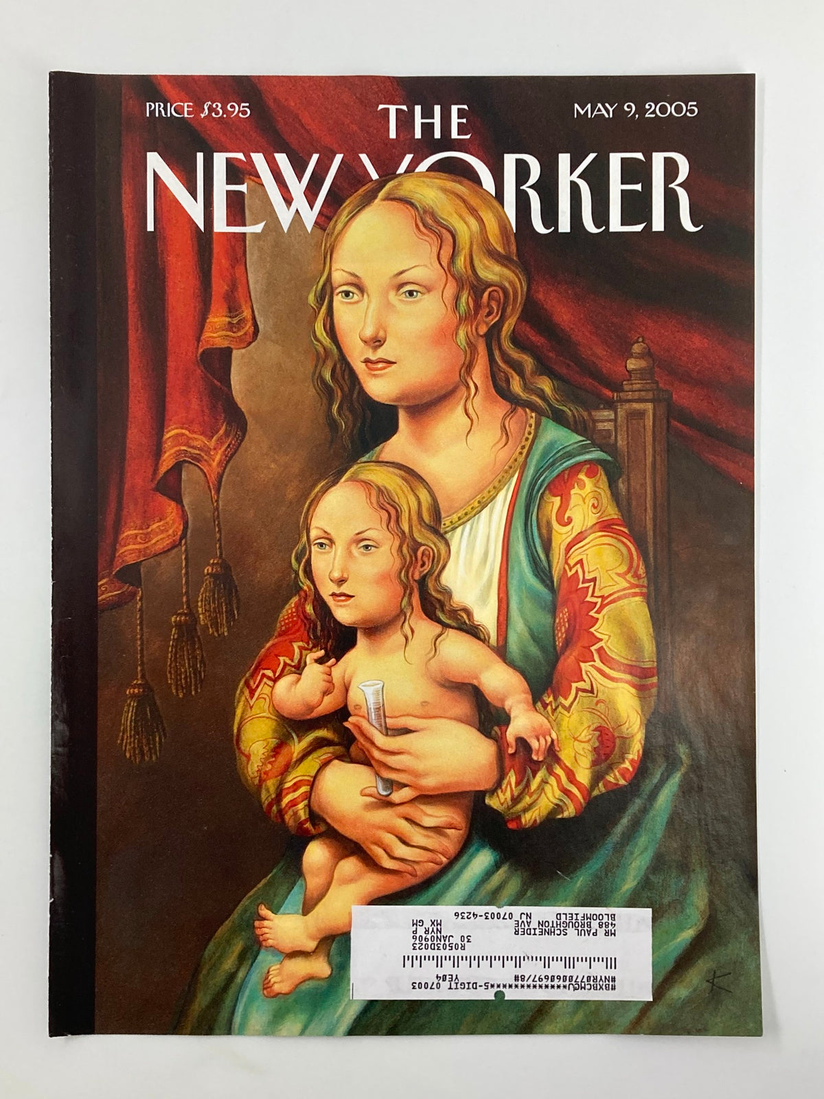 Cover of The New Yorker magazine dated May 9, 2005, titled 'Mother & Like Daughter' illustrated by Anita Kunz, depicting a mother holding her child with rich colors and intricate details.