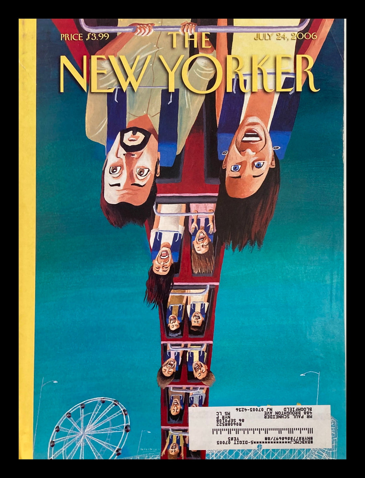 Cover of The New Yorker July 24 2006 featuring 'Summersault' by Mark Ulriksen, depicting colorful amusement park scenes with joyful characters on a thrill ride.