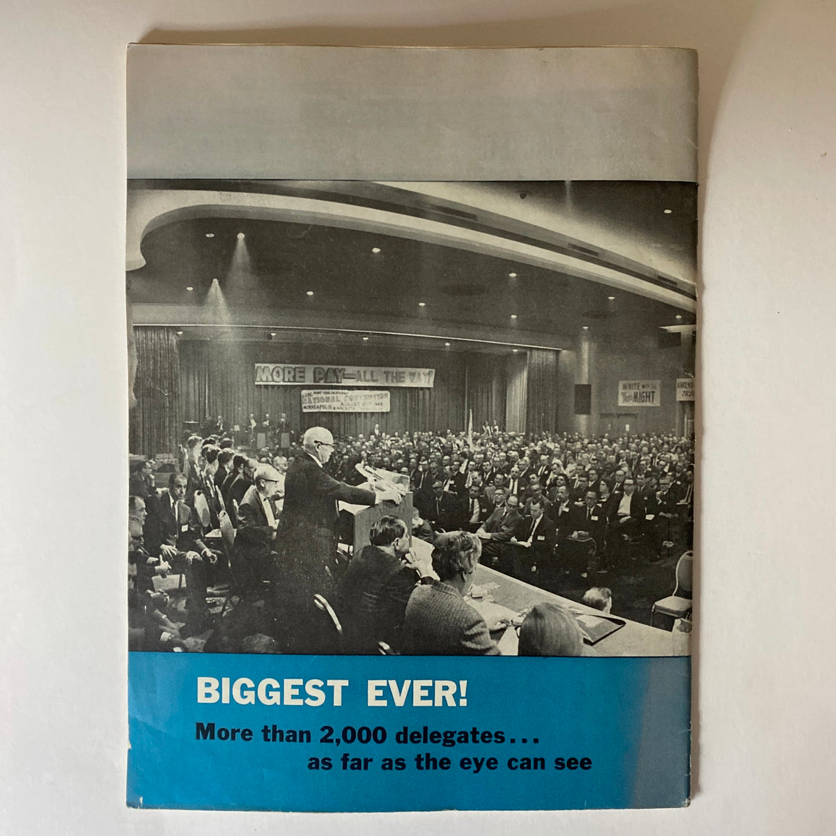 Back cover of VTG The Union Postal Clerk Journal June 1967 with a headline 'BIGGEST EVER!' highlighting the attendance of over 2,000 delegates at the conference.