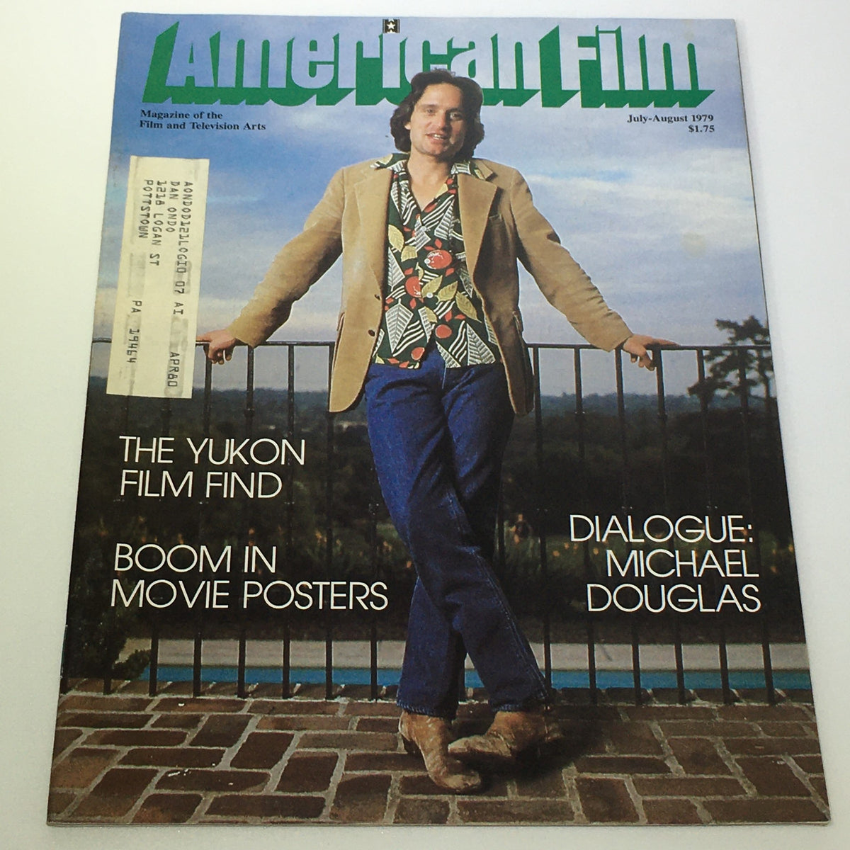 VTG American Film Magazine July August 1979 featuring Michael Douglas on the cover, highlighting articles on the Yukon film industry and movie posters.