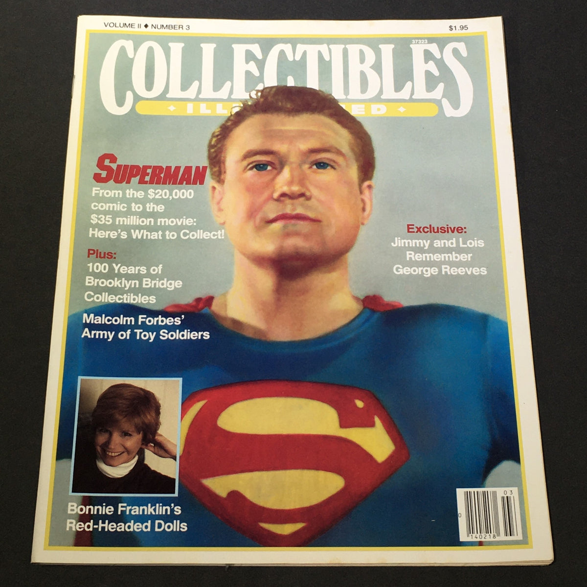 Cover of VTG Collectibles Illustrated Magazine May June 1983 featuring Superman, with an article about Bonnie Franklin's Red-Headed Dolls.