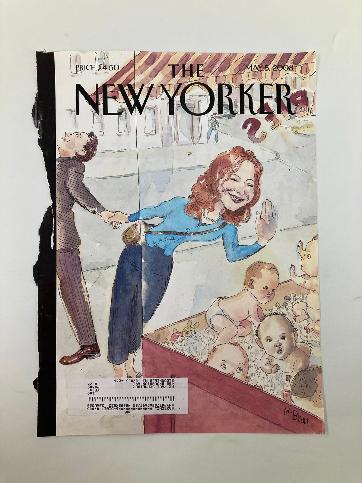 Cover of The New Yorker May 5 2008 Mother's Day Special by Barry Blitt, showing a colorful illustration with a woman smiling at babies in a playful setting.