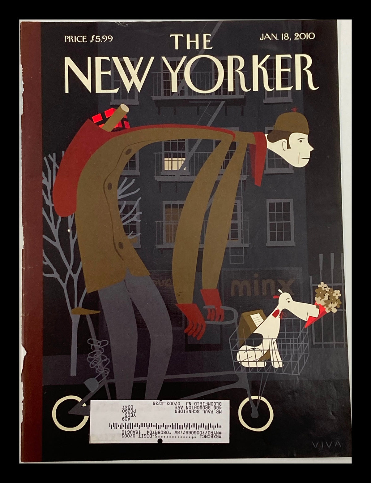 Cover of The New Yorker dated January 18, 2010 titled 'Great Expectations' by Frank Viva, featuring a unique cartoon illustration.