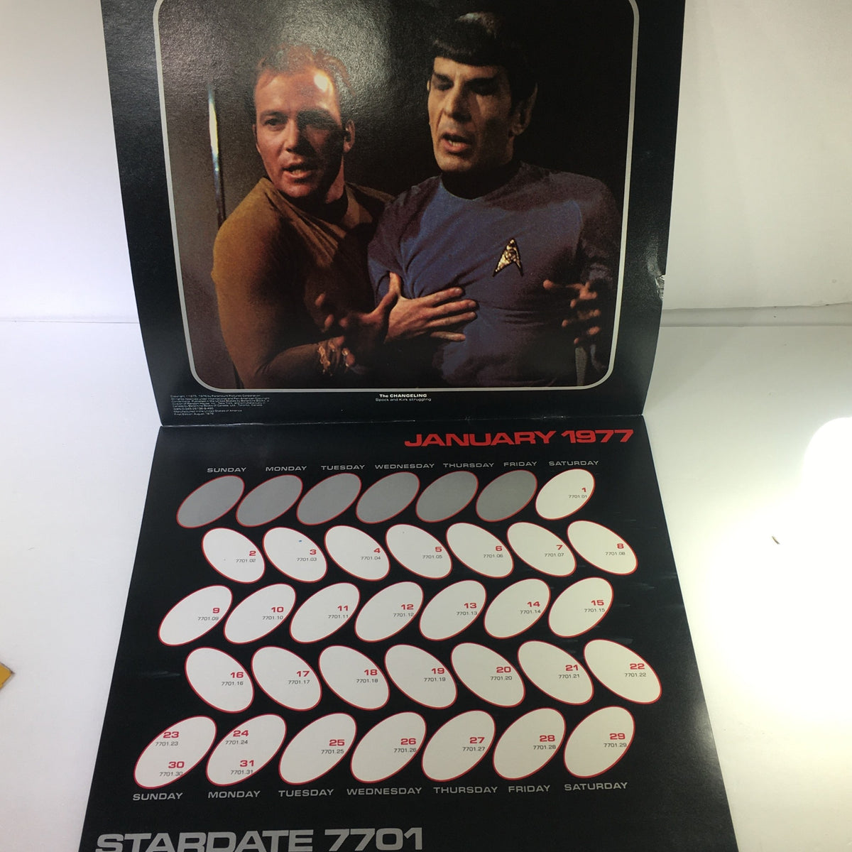 Vintage 1977 Star Trek Stardate Spock Calendar Leonard Nimoy / William Shatner