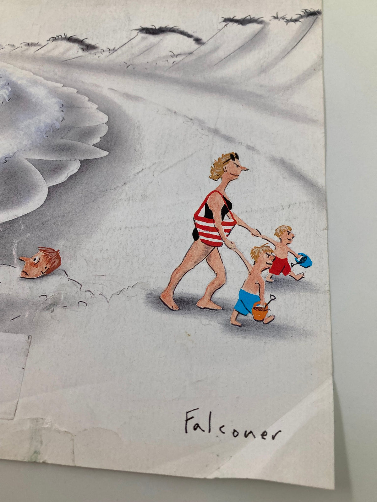 Cover of The New Yorker August 28, 2006 titled 'An Incoming Tide' by Ian Falconer, featuring a woman with children walking on the beach.