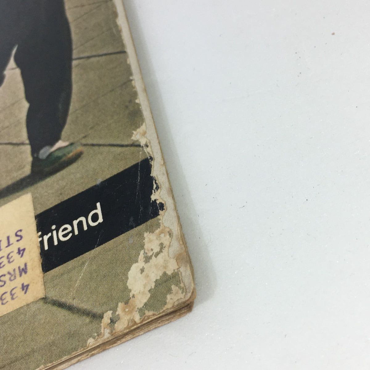 Bottom corner of the cover of VTG The Saturday Evening Post November 14 1964 - Girl Scout Chinese Version showing wear and address label details.