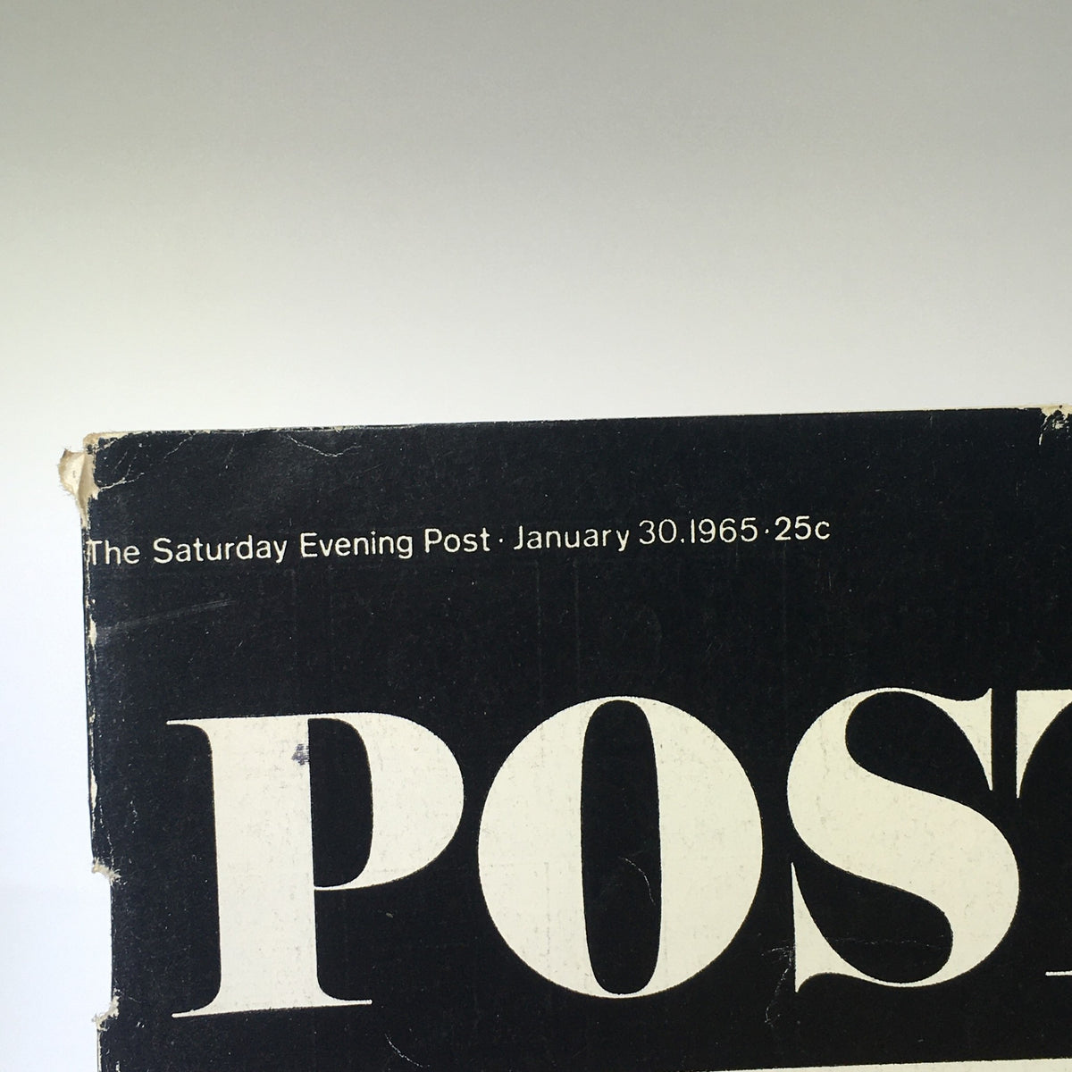 Top edge of the January 30, 1965 issue of The Saturday Evening Post, displaying the date and price.