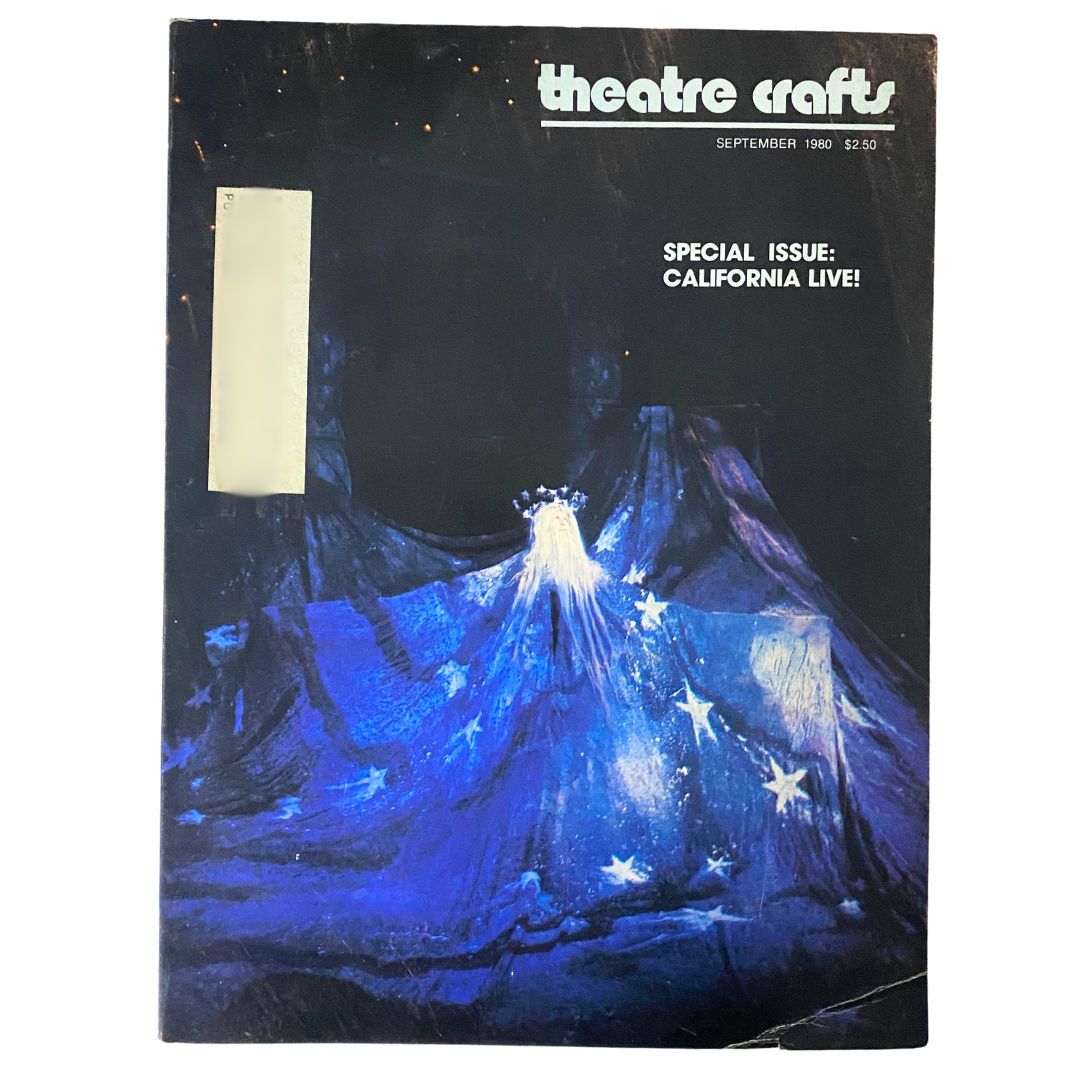 Cover of Theatre Crafts Magazine, September 1980, featuring The Winter's Tale at PCPA Theatrefest with a dramatic blue stage design.