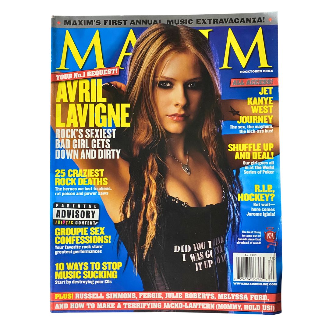 Maxim Magazine October 2004 Avril Lavigne and Kanye West No Label