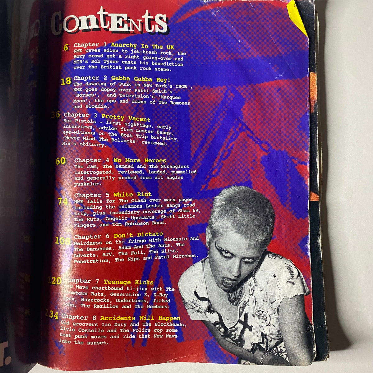 Contents page of Uncut Magazine Presents NME Originals Vol 1 Issue 2 detailing chapters on punk rock history.