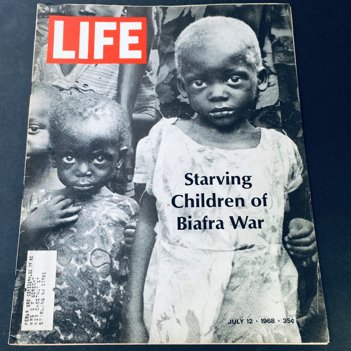 Cover of Life Magazine, July 12, 1968, featuring the title 'Starving Children of Biafra War,' depicting the plight of children affected by the Biafra conflict.