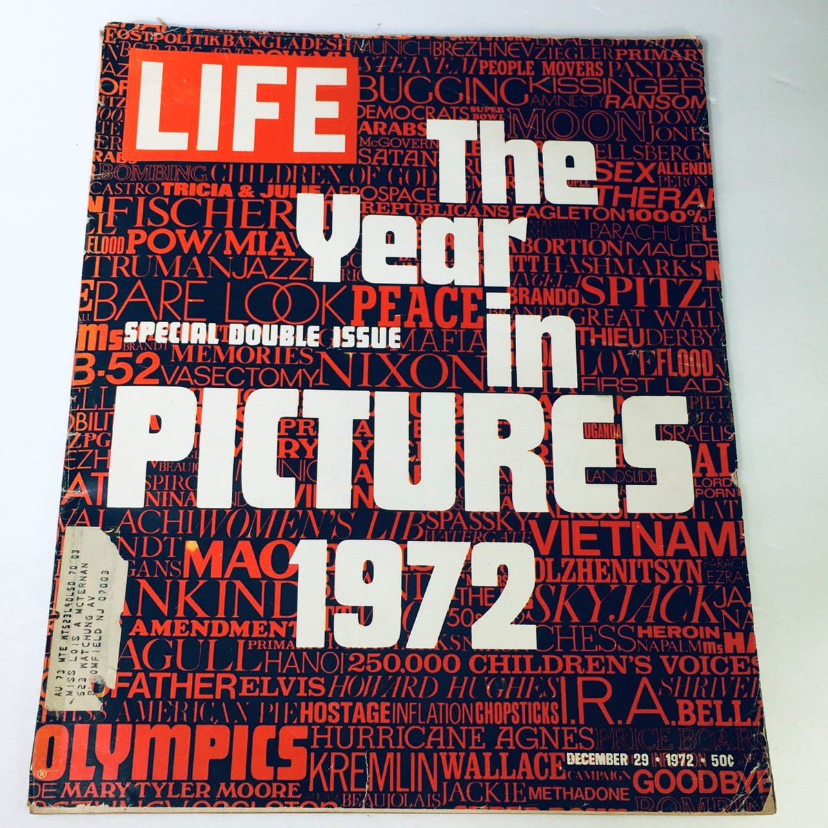 Cover of VTG Life Magazine December 29 1972 - The Year in Pictures of The Year 1972, featuring bold typography and a collage of significant events and themes from 1972.