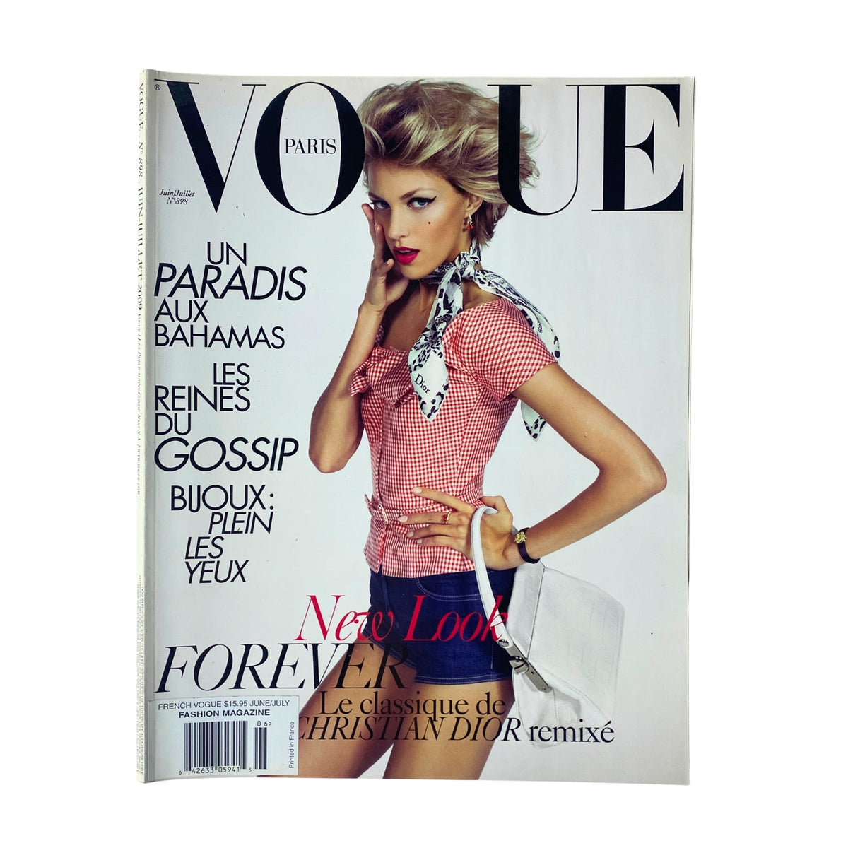 Cover of Vogue Paris Magazine June - July 2009, No. 898, featuring Anja Rubik in summer fashion. This issue is part of the Carine Roitfeld era and showcases high fashion, culture, beauty innovation, and designer insights.