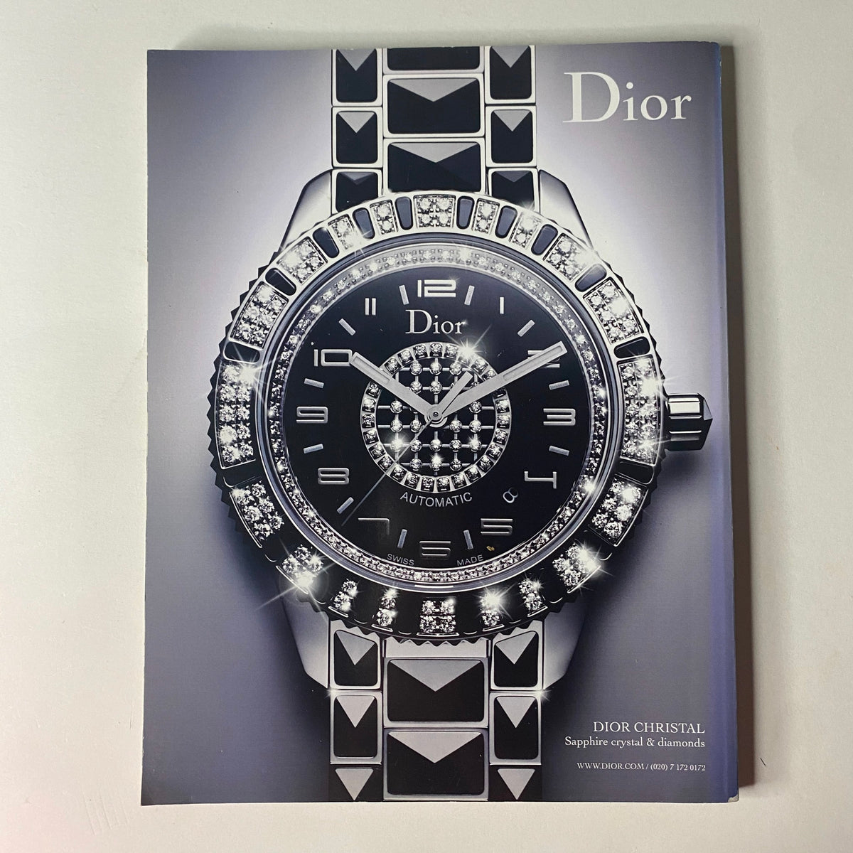 Vogue British Magazine June 2010 Angela Lindvall Cover No Label VG featuring a Dior watch advertisement, showcasing a luxurious timepiece adorned with crystals.