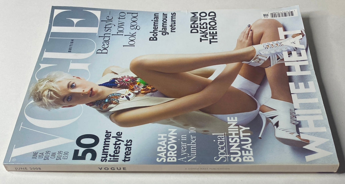Another view of the June 2008 issue of Vogue British Magazine with Agyness Deyn on the cover, focusing on summer style and lifestyle features.