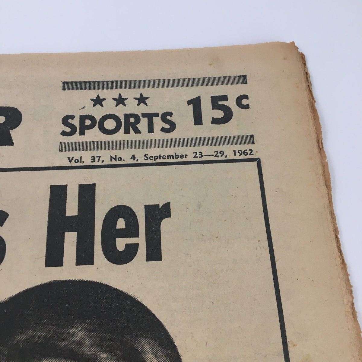 Top section of the National Enquirer Newspaper dated September 23, 1962, featuring the edition details and price, emphasizing its historical significance.