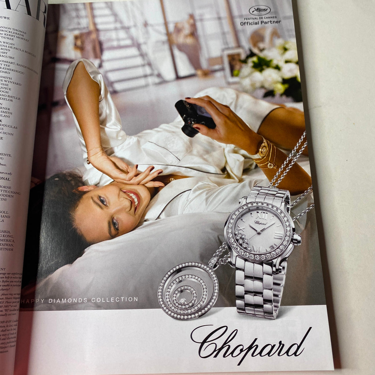 Advertisement from Harper's Bazaar Magazine June 2012 for Chopard, displaying luxury jewelry along with lifestyle imagery.