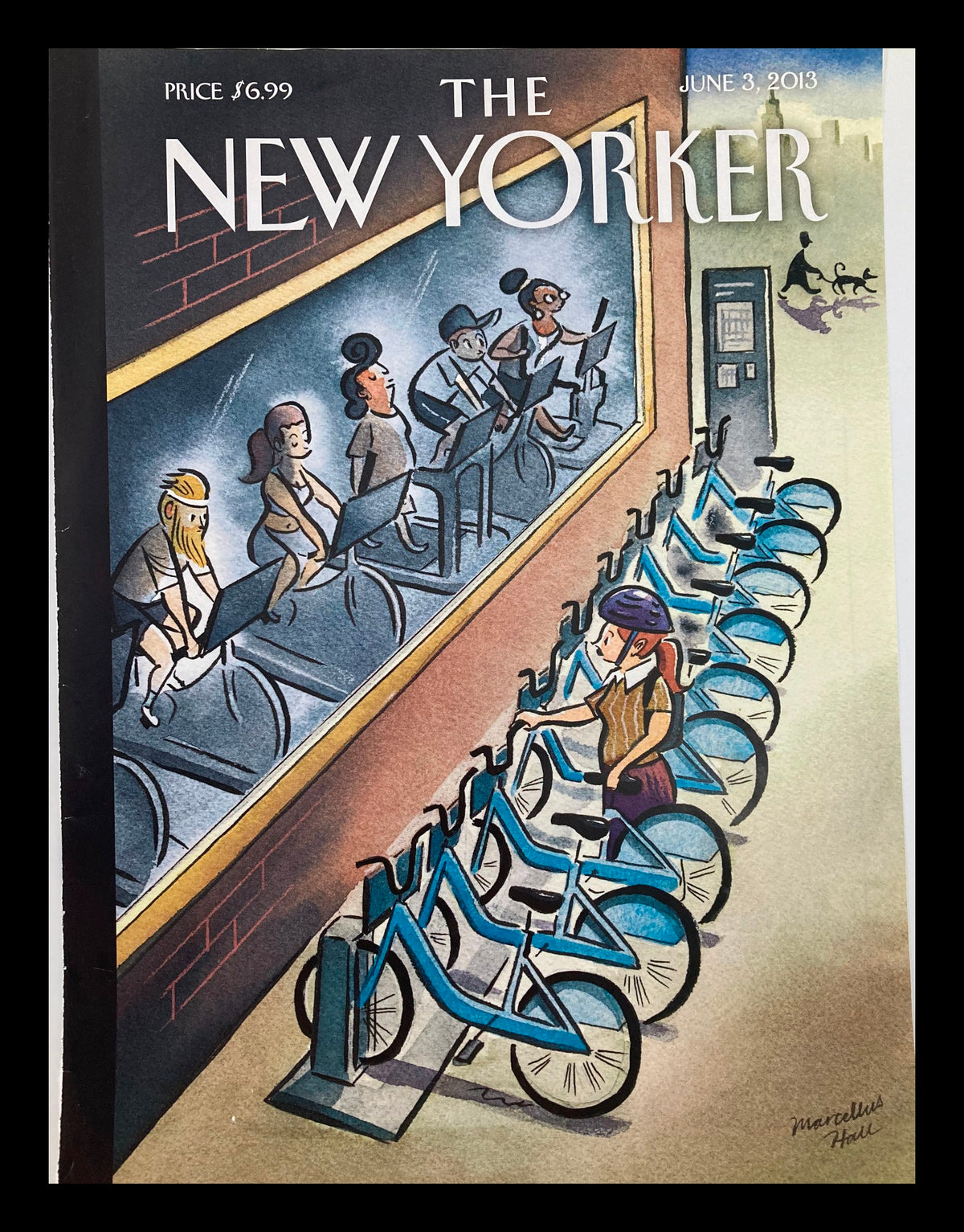 Cover of The New Yorker June 3 2013 featuring 'Urban Cycles' illustration by Marcellus Hall, showcasing cyclists and bicycles in an artistic urban scene.