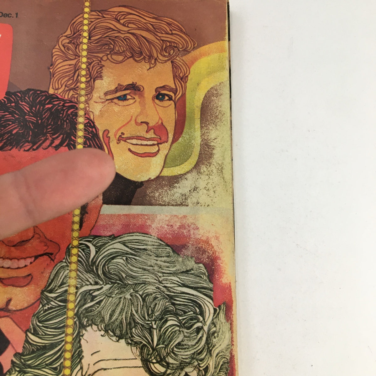 Close-up of the cover of TV Guide Magazine November 25 1972 highlighting the artwork of Tony Franciosa and details from the L.A. Edition.
