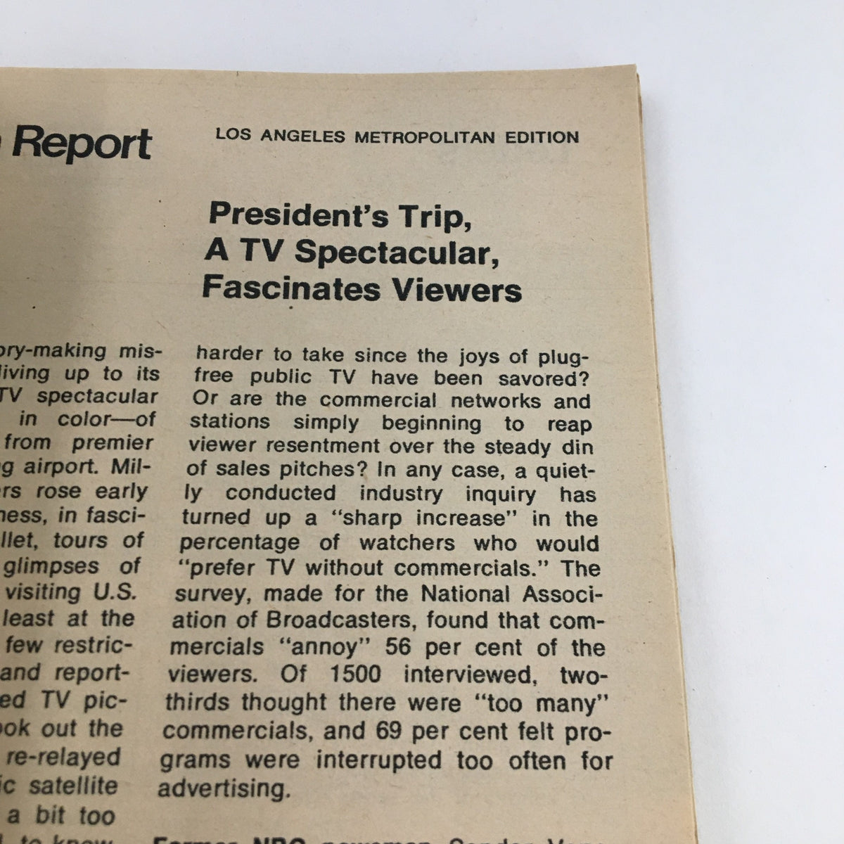TV Guide Magazine from March 4, 1972, featuring an article about the President's Trip and how it fascinates viewers, Los Angeles Metropolitan Edition.