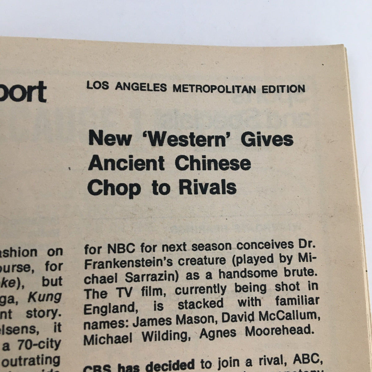 Editorial section of TV Guide Magazine May 26, 1973 discussing a new Western show and highlighting the magazine's historical context.