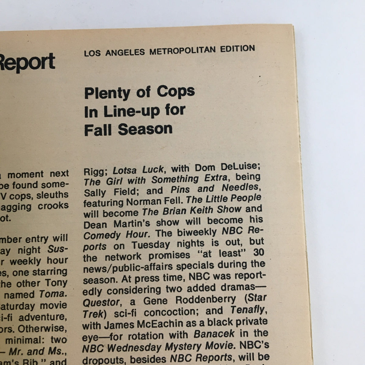 Article excerpt from TV Guide Magazine April 14 1973 discussing upcoming television shows including 'The Little People' featuring Brian Keith, emphasizing the popular programs of the 1970s.