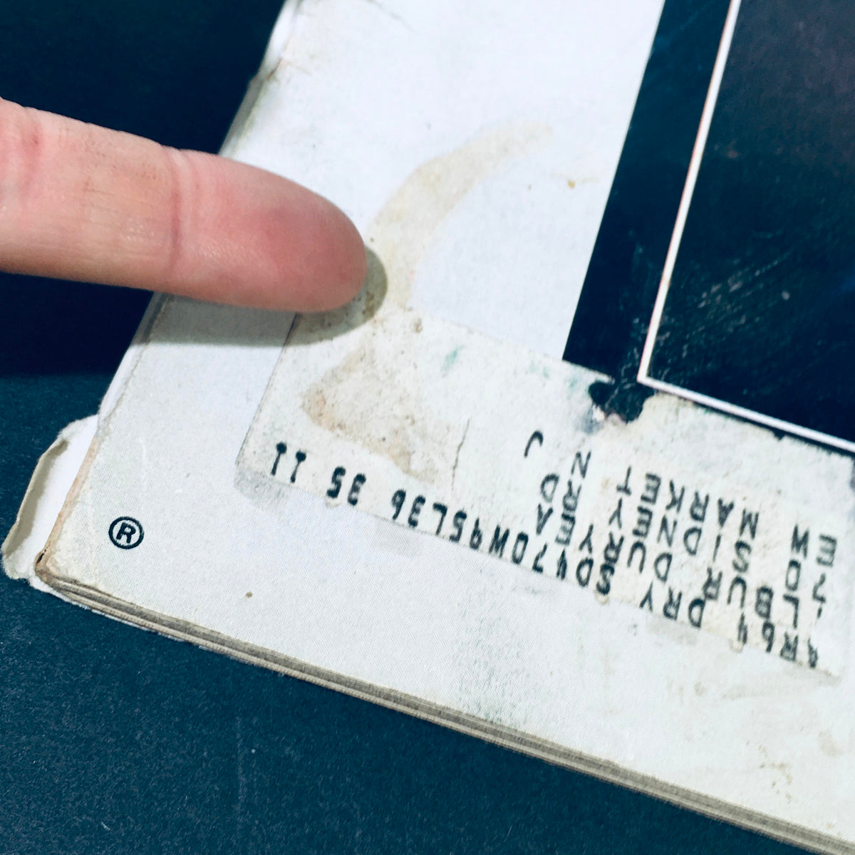 Detail view of the back cover of VTG Life Magazine November 29, 1963, showing label and wear consistent with age.