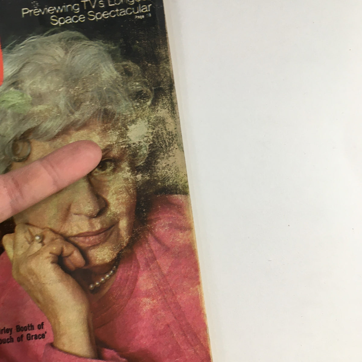 Close-up of the cover of TV Guide Magazine May 12, 1973, highlighting Shirley Booth in 'A Touch of Grace'.