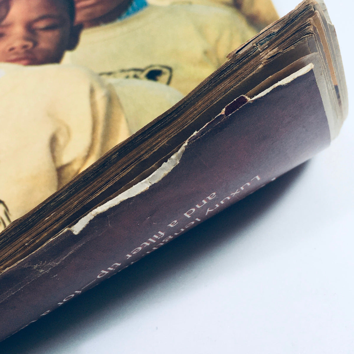 Detailed view of the edge of VTG Life Magazine July 15, 1966, showing light wear and tear, indicative of its age as a collectible item.
