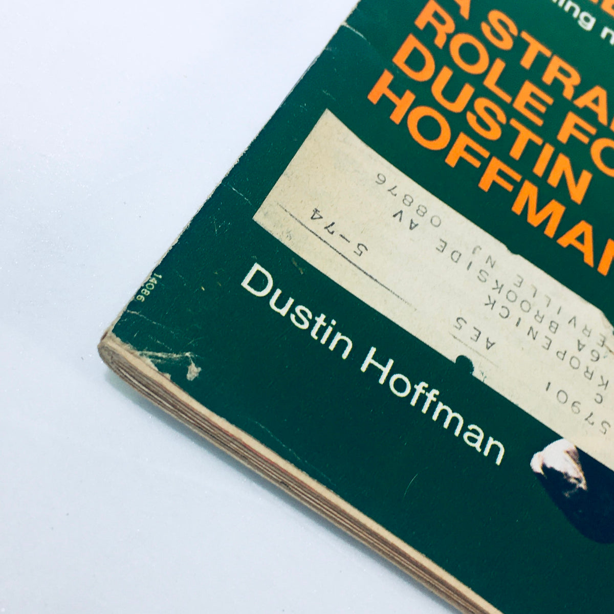 Detail of the VTG Look Magazine December 1, 1970, showing the magazine's spine and text mentioning Dustin Hoffman and an address label, showcasing its vintage character.